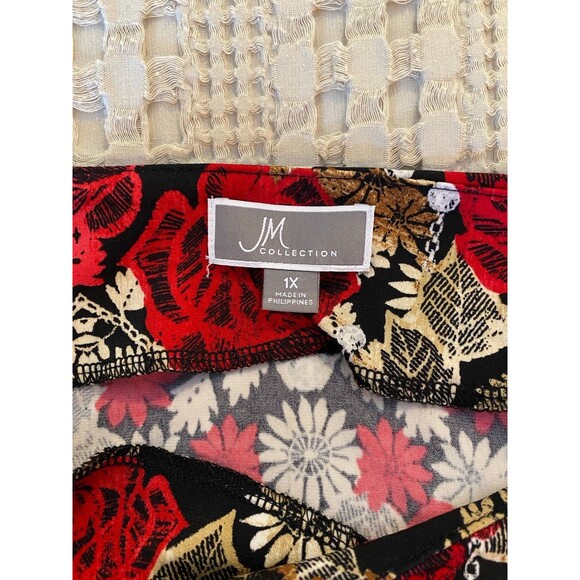 JM Collection Dress Women Plus Size 1X Boat Neck Black Party Dress Formal Fancy - Picture 4 of 9